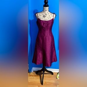 Ann Taylor Cranberry Formal Cocktail Dress  sz 2 Silk Stunning